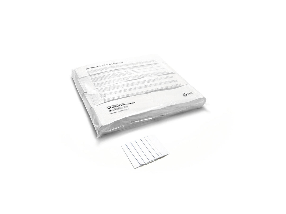 TCM FX Slowfall Confetti rektangulær 55x18mm, white, 1kg