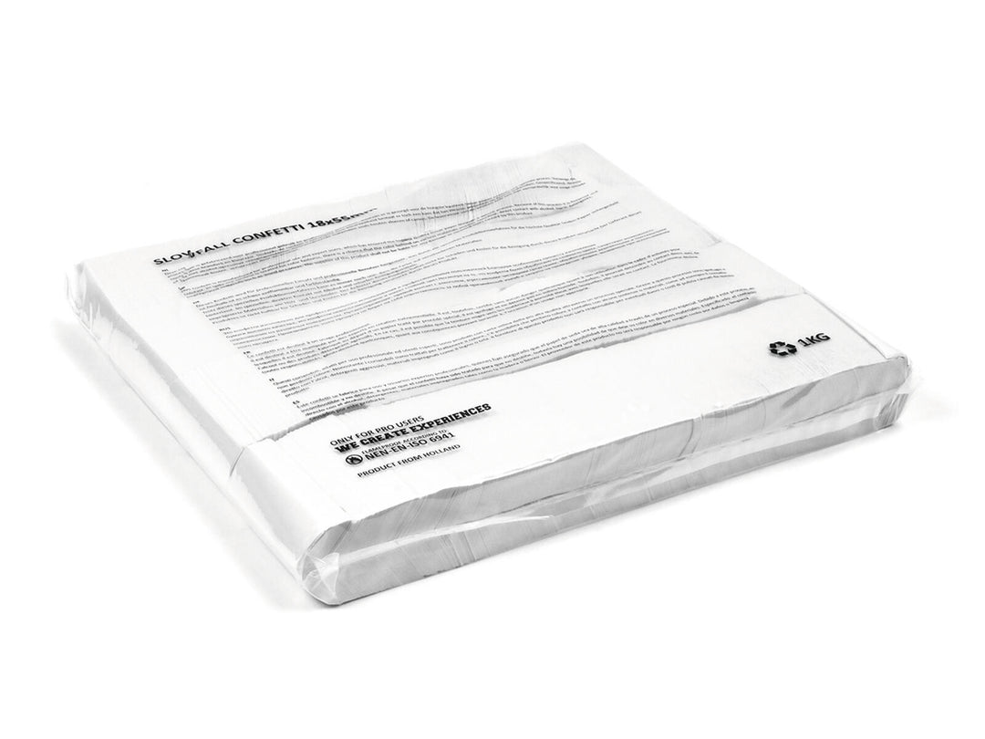 TCM FX Slowfall Confetti rektangulær 55x18mm, white, 1kg