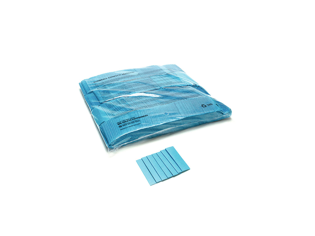 TCM FX Slowfall Confetti rectangular 55x18mm, lys blå, 1kg