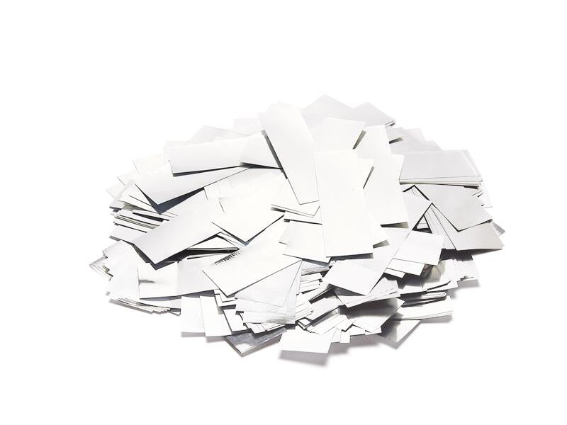 TCM FX Slowfall Confetti rektangulær 55x18mm, hvit/sølv, 1kg