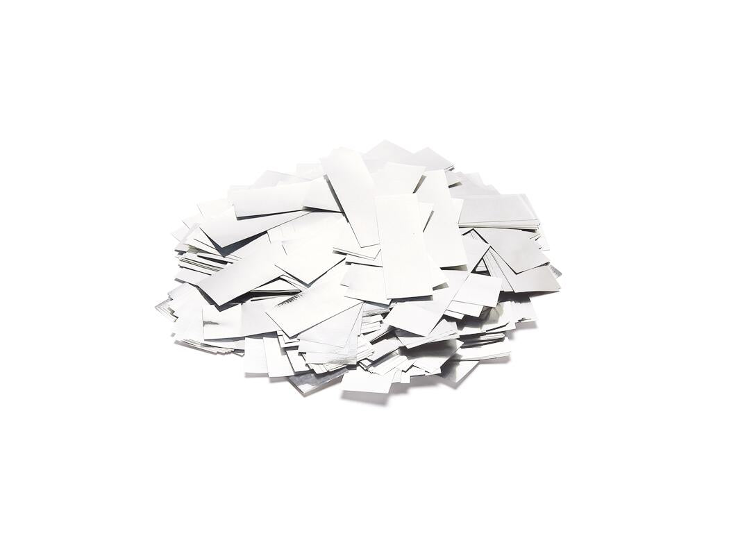 TCM FX Metallic Confetti rektangulær 55x18mm, white, 1kg
