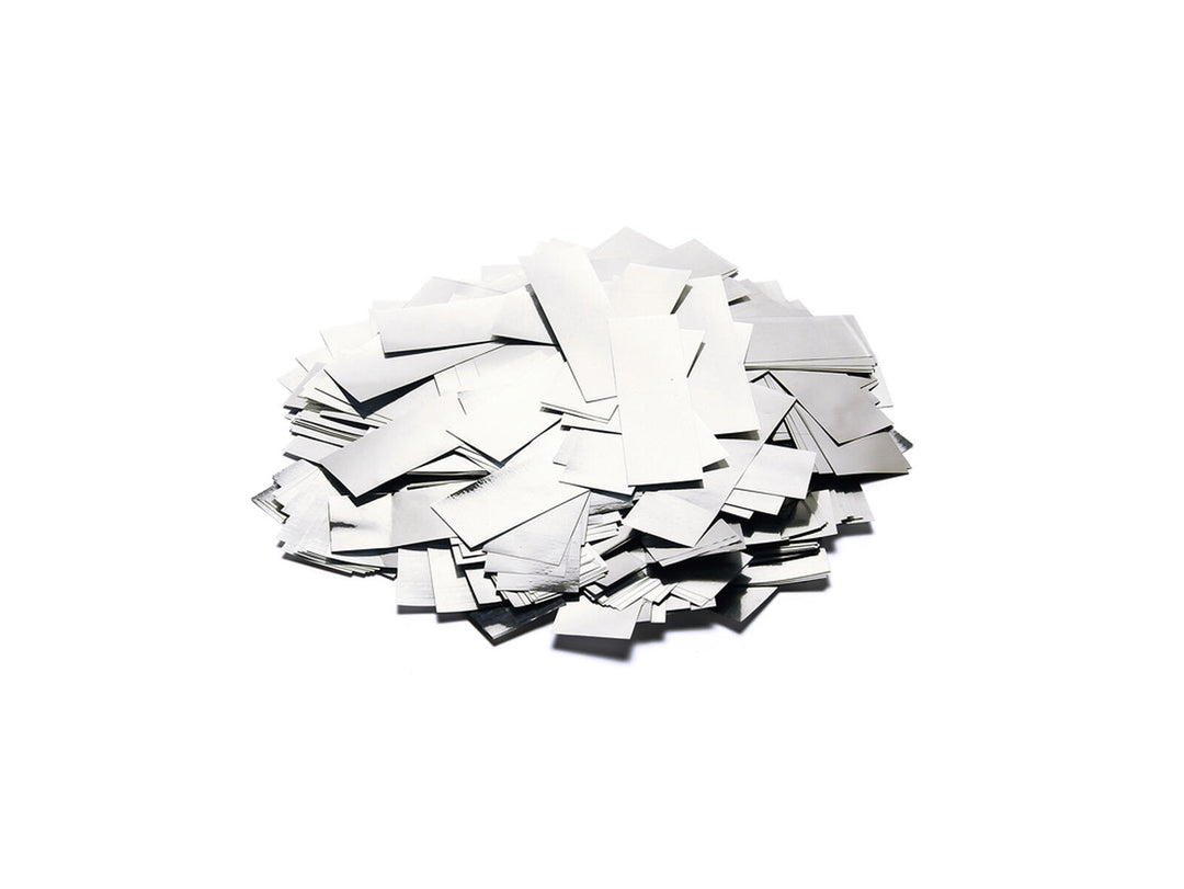 TCM FX metallisk konfetti rektangulær 55x18 mm, sølv, 1 kg