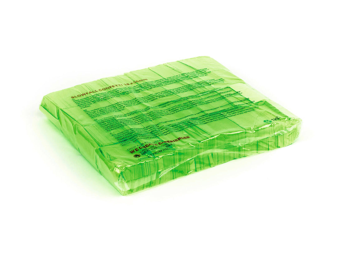 TCM FX Slowfall konfetti rektangulær 55x18mm, neongrønn, UV-aktiv, 1kg