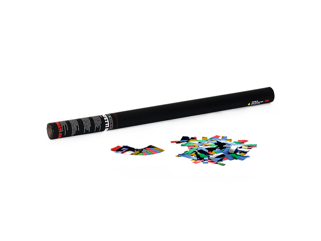TCM FX håndholdt konfettikanon 80 cm, flerfarget metallisk