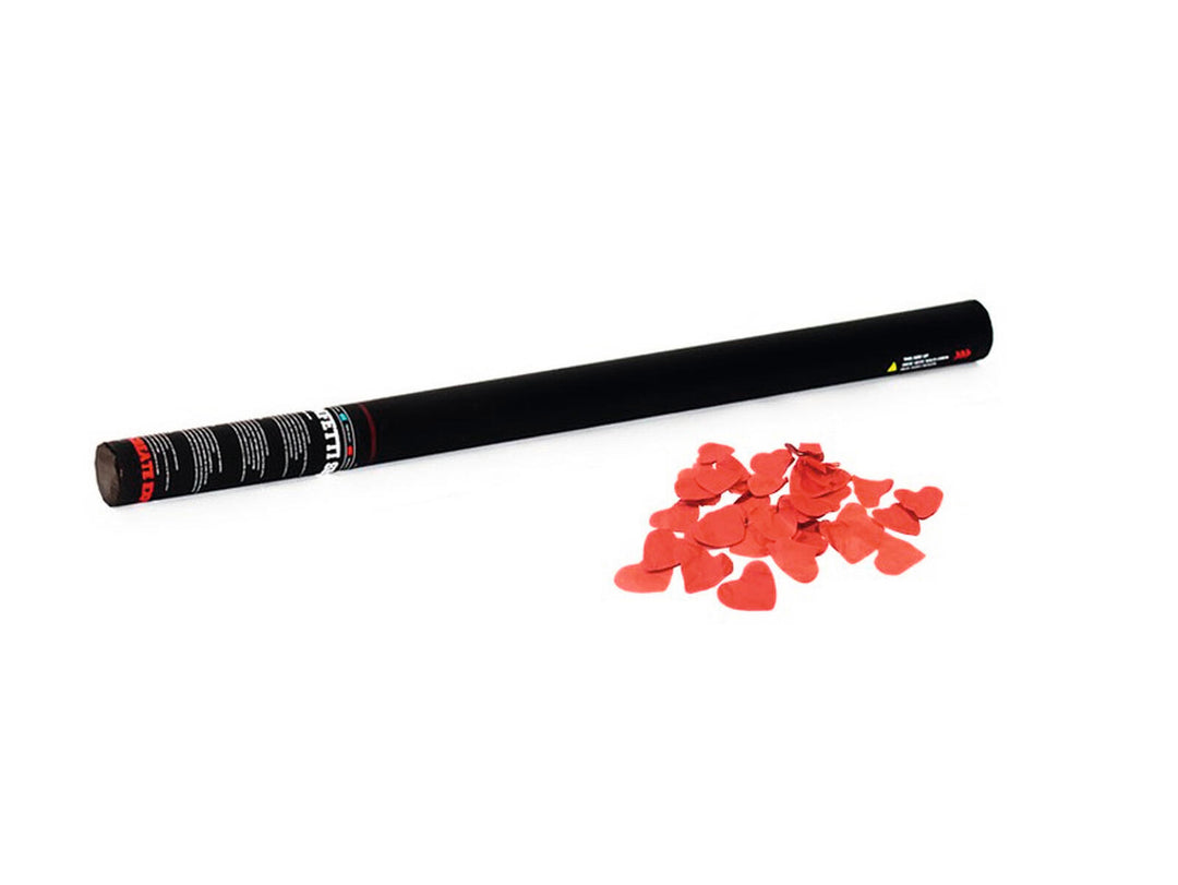 TCM FX håndholdt konfettikanon 80 cm, røde hjerter