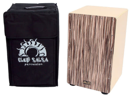 GEWA Club Salsa cajon i ekte tre, Zebrano-front