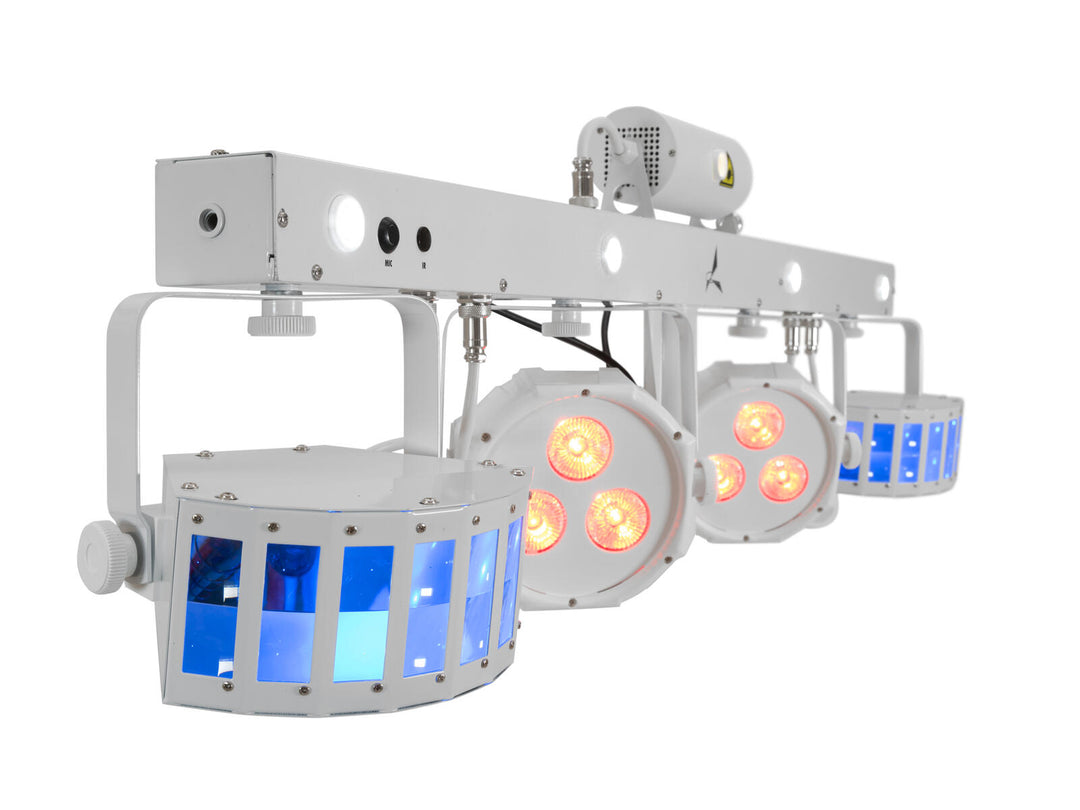 EUROLITE set LED KLS Laser Bar FX Light Set hvit + BPS-2 Loudspeaker Stand hvit