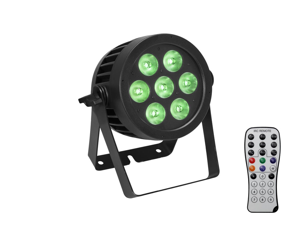EUROLITE Set LED IP PAR 7x8W QCL Spot + 2x Diffuser Cover (15x60° og 40°)