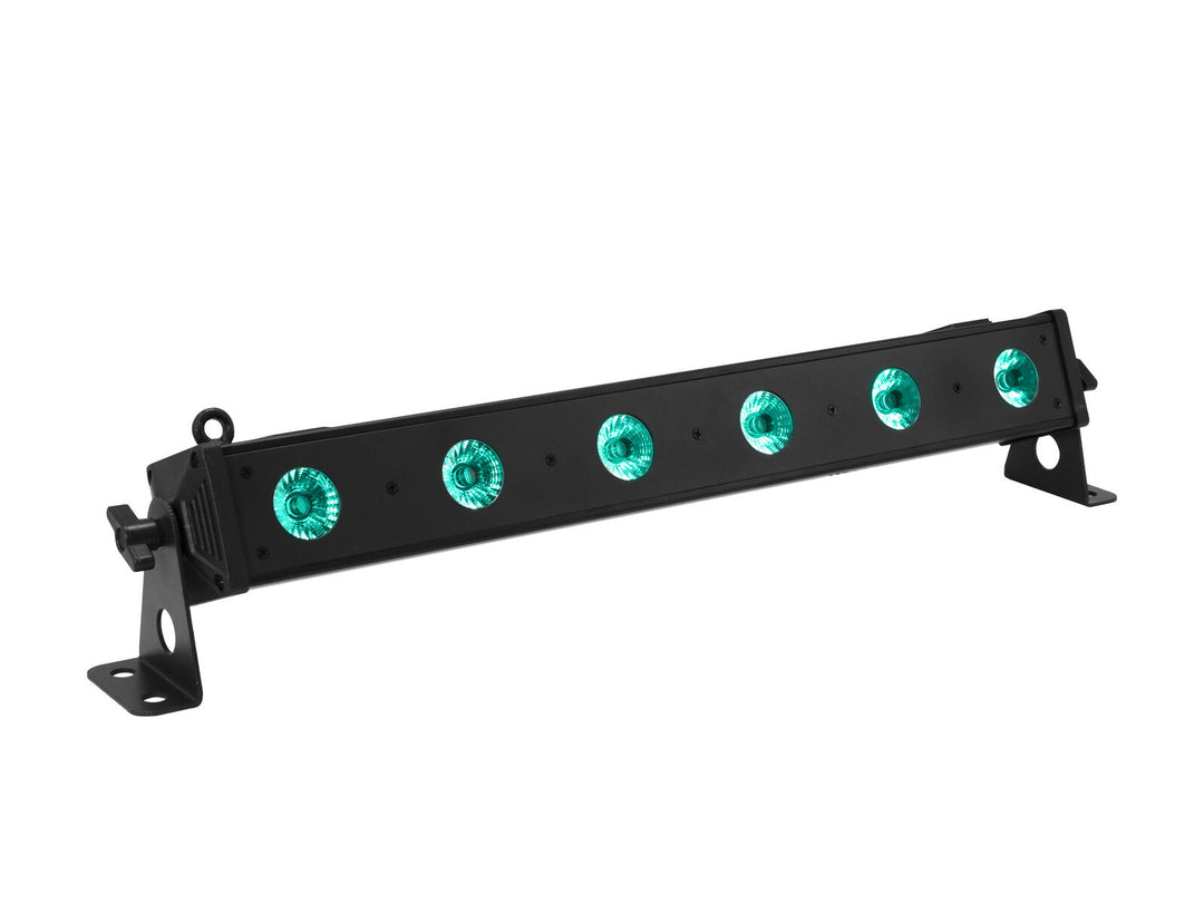 EUROLITE sett med 2x LED BAR-6 QCL RGB+UV-lister + myk bag