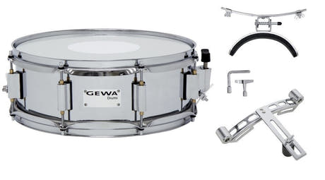 GEWA marsjskarptromme 13" x 5", forkrommet stål