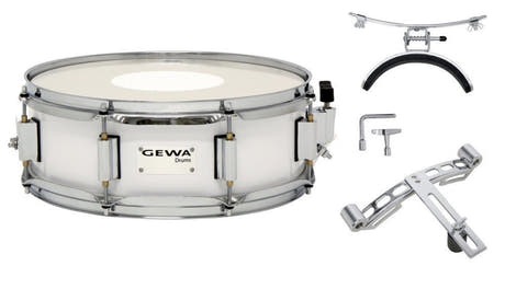 GEWA marsjlilletromme 13" x 5", bjørk laminert hvit