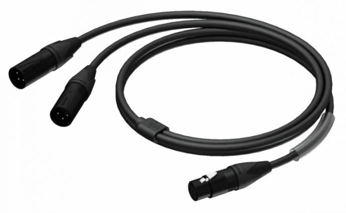 PROCAB Y-Split Kabel XLR HUN 2x XLR HAN (1,5m) 