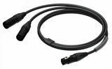 PROCAB Y-Split Kabel XLR HUN 2x XLR HAN (1,5m) 