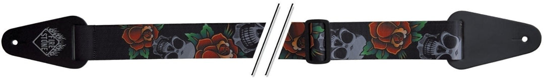 GEWA Gitarer-remmer F&S Tattoo-Edition - Skulls and Roses Black
