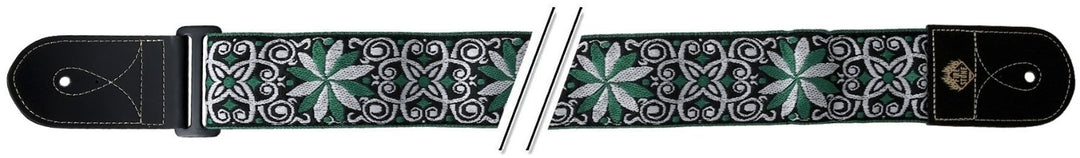 GEWA Gitarer-remmer F&S Folk Jacquard - grønn-hvit