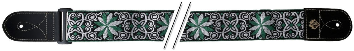 GEWA Gitarer-remmer F&S Folk Jacquard - grønn-hvit
