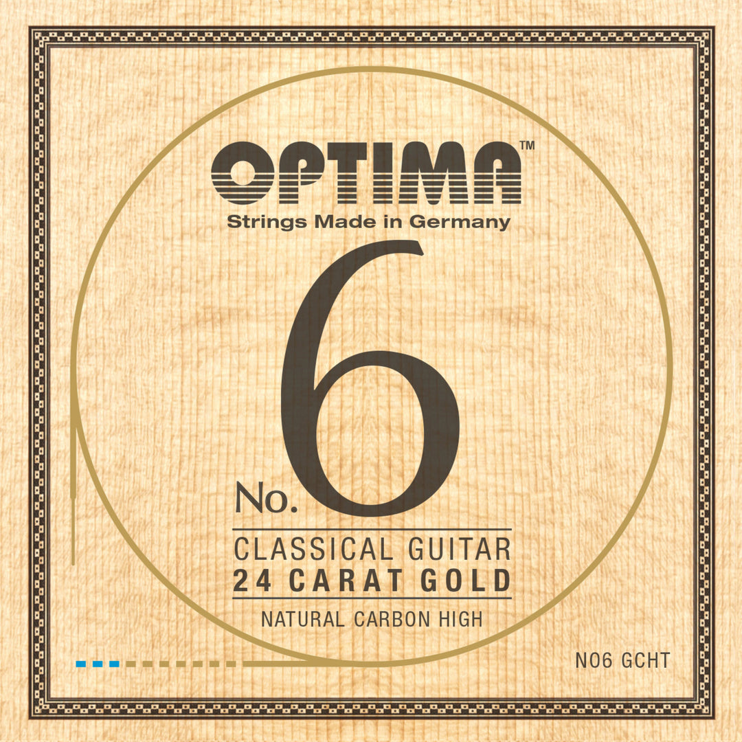 Optima strenger til klassisk gitar No. 6 24 karat gull - Set Carbon Gold high (NO6.GCHT)