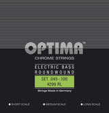 Optima E-bass-strenger Chrome Strings Roundwound Long Scale - sett 4-string reg-light (4299L)