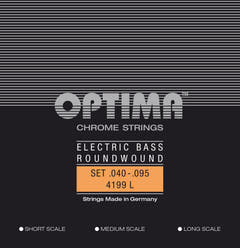 Optima E-bass-strenger Chrome Strings. Roundwound Short Scale - sett 4199S (4-str. short-scale)