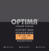 Optima E-bass-strenger Chrome Strings. Roundwound Short Scale - sett 4199S (4-str. short-scale)