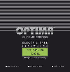 Optima E-bass-strenger Chrome Strings Flat Wound medium scale - Sett (4099M)