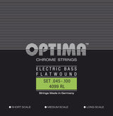 Optima E-bass-strenger Chrome Strings Flat Wound medium scale - Sett (4099M)