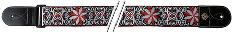 GEWA Gitarer-remmer F&S Folk Jacquard - rød-hvit