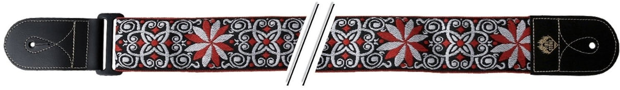 GEWA Gitarer-remmer F&S Folk Jacquard - rød-hvit