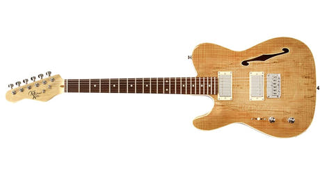 Michael Kelly 58 Thinline elektrisk gitar for venstrehendte, Spalted Maple