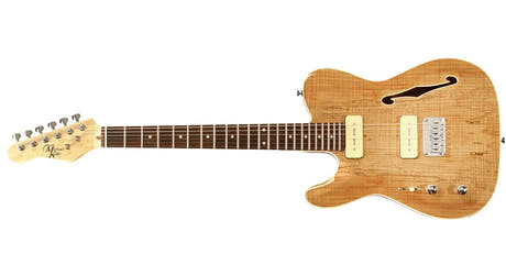 Michael Kelly 59 Thinline elektrisk gitar for venstrehendte, Spalted Maple