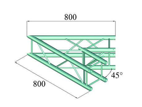 Alutruss DECOLOCK DQ4-PAC19 2-veis hjørne (45°)