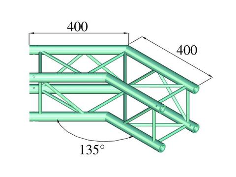 Alutruss DECOLOCK DQ4-PAC23 2-veis hjørne (135°)