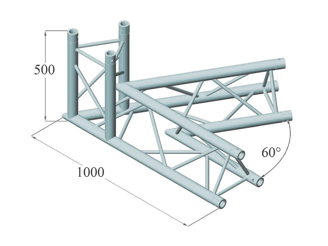 ALUTRUSS TRILOCK 6082AC-20-3 3-veis hjørne 60°