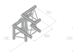 ALUTRUSS TRILOCK 6082AL-31 3-veis hjørne /\ høyre