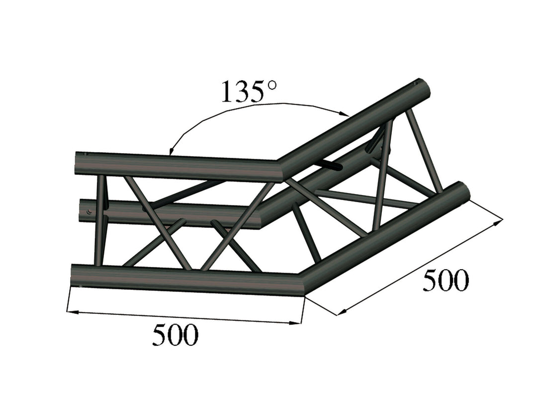 ALUTRUSS TRILOCK S-PAC 23 2-veis hjørne 135° svart