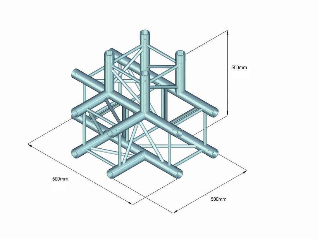 ALUTRUSS QUADLOCK S6082T-42(50) 4-veis T-stykke