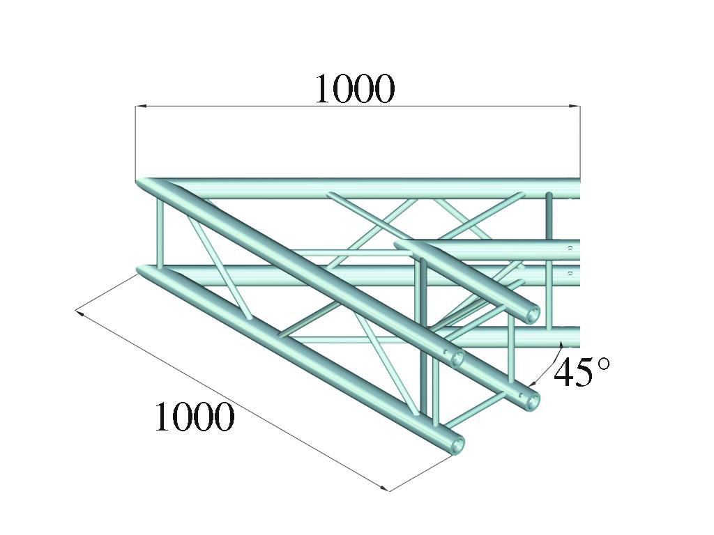 Alutruss QUADLOCK 6082C-19 2-veis hjørne (45°)