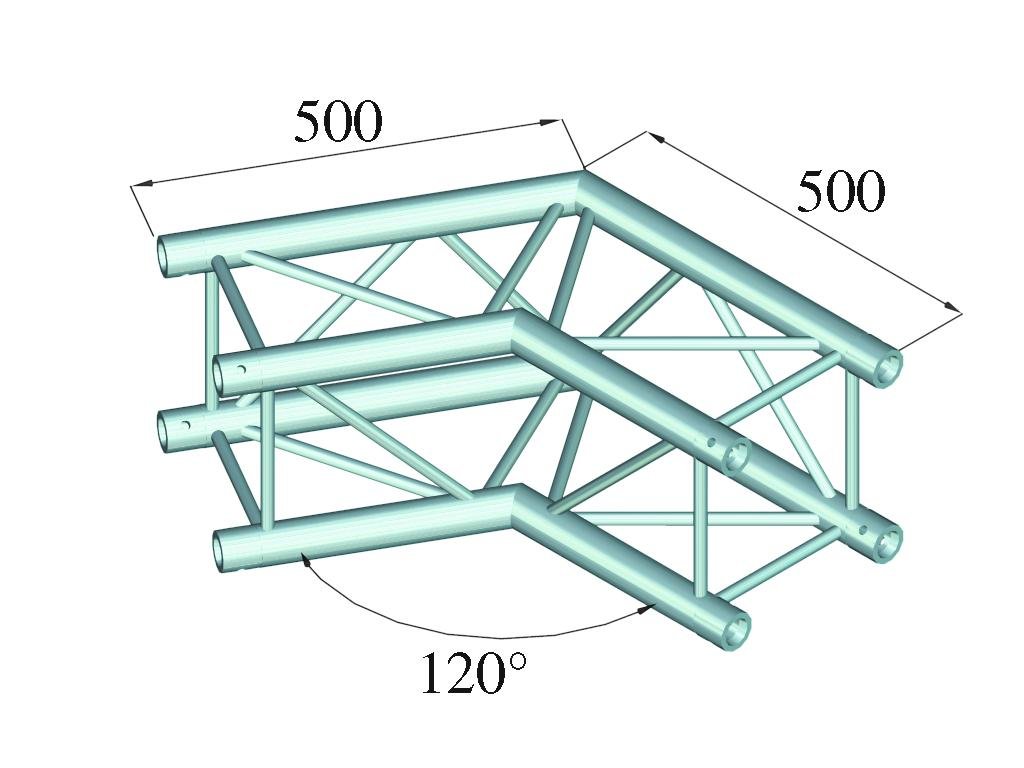 Alutruss QUADLOCK 6082C-22 2-veis hjørne (120°)