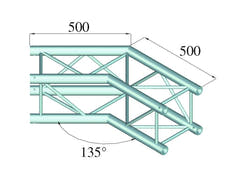 Alutruss QUADLOCK 6082C-23 2-veis hjørne (135°)