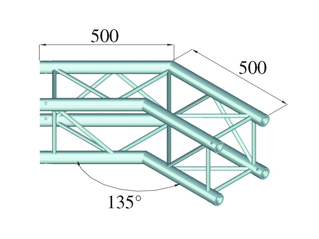 Alutruss QUADLOCK 6082C-23 2-veis hjørne (135°)