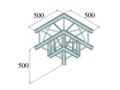 Alutruss QUADLOCK 6082L-30 3-veis hjørne (90°)