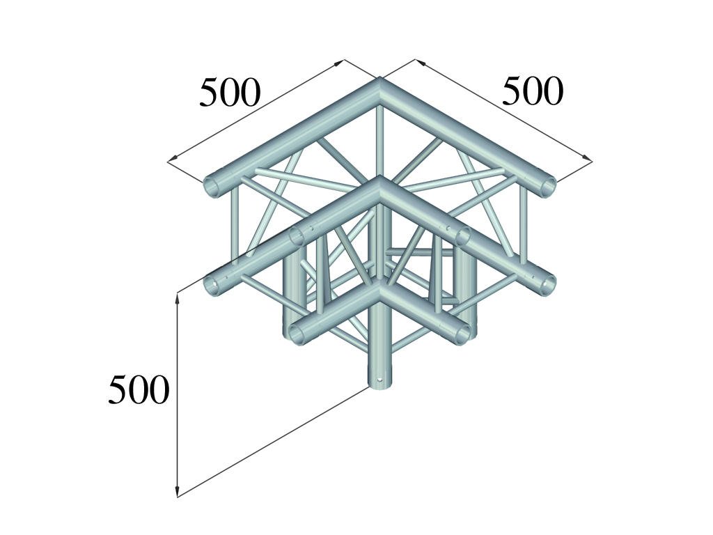 Alutruss QUADLOCK 6082L-30 3-veis hjørne (90°)