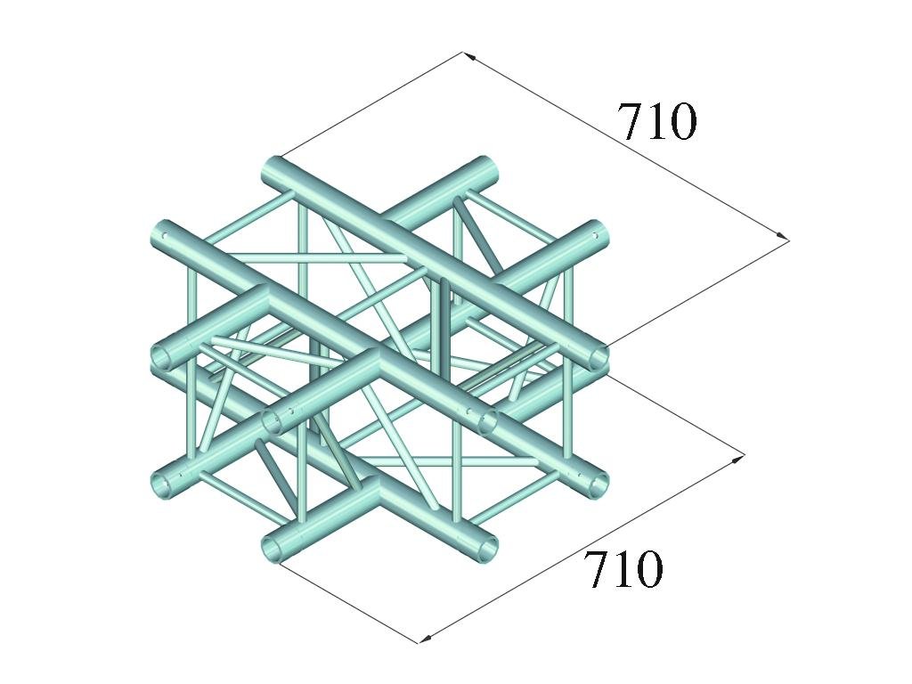 Alutruss QUADLOCK 6082C-41 4-veis tverrstykke