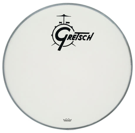 Gretsch Ambassador Coated 24" basstrommeskinn, svart logo i midten