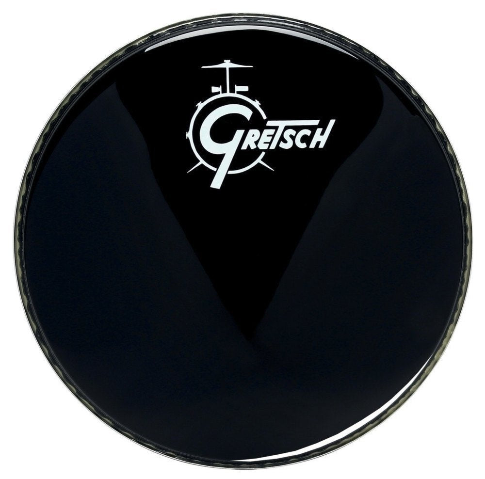 Gretsch Ambassador Ebony 26" basstrommeskinn, hvit logo i midten