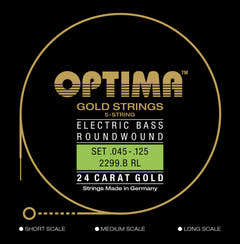 Optima E-Bass-strenger Gold Strings Round Wound long scale - Sett 5-strengers reg-light (2299B)