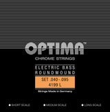 Optima E-bass-strenger Chrome Strings. Roundwound Medium Scale - sett 4-string light (4199M)