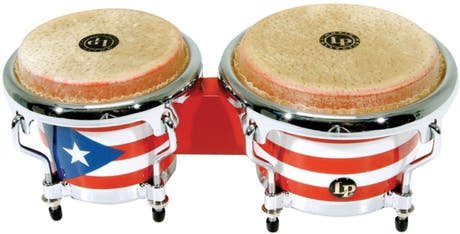 Latin Perkusjon Bongo Mini stembar - Puerto Rican Flag (LPM199-PR)