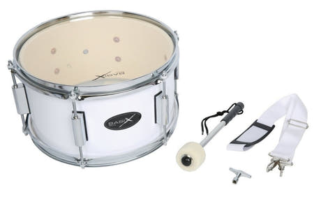 Basix marsjtromme 12" x 7", hvit