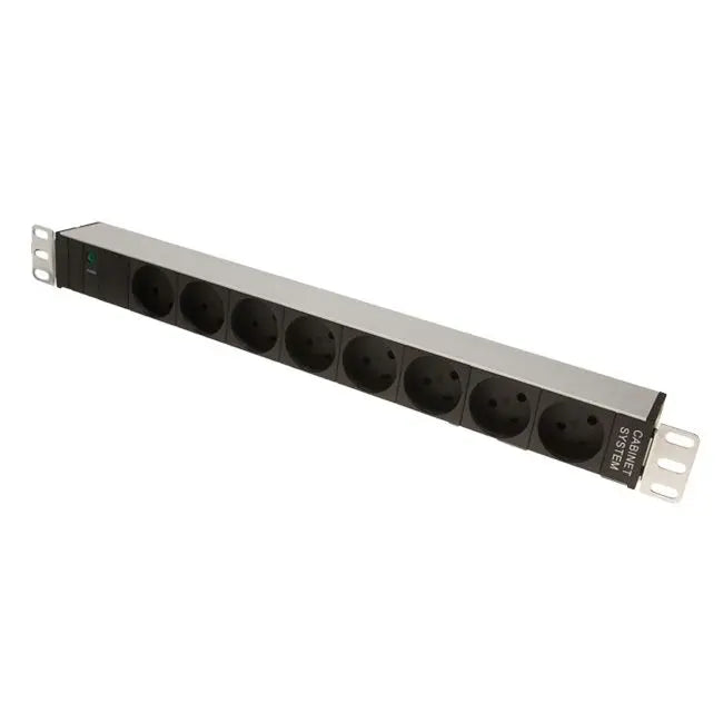 Strømskinne med jord (DK, 19" stativ)